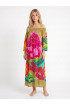 Hand Painted Rayon Off Shoulder Dress Hand Painted Rayon Off Shoulder Dress